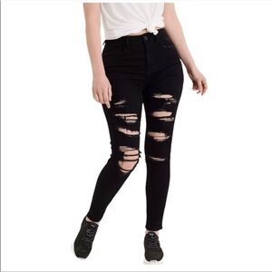 American Eagle Destroyed Hi Rise Jeggings